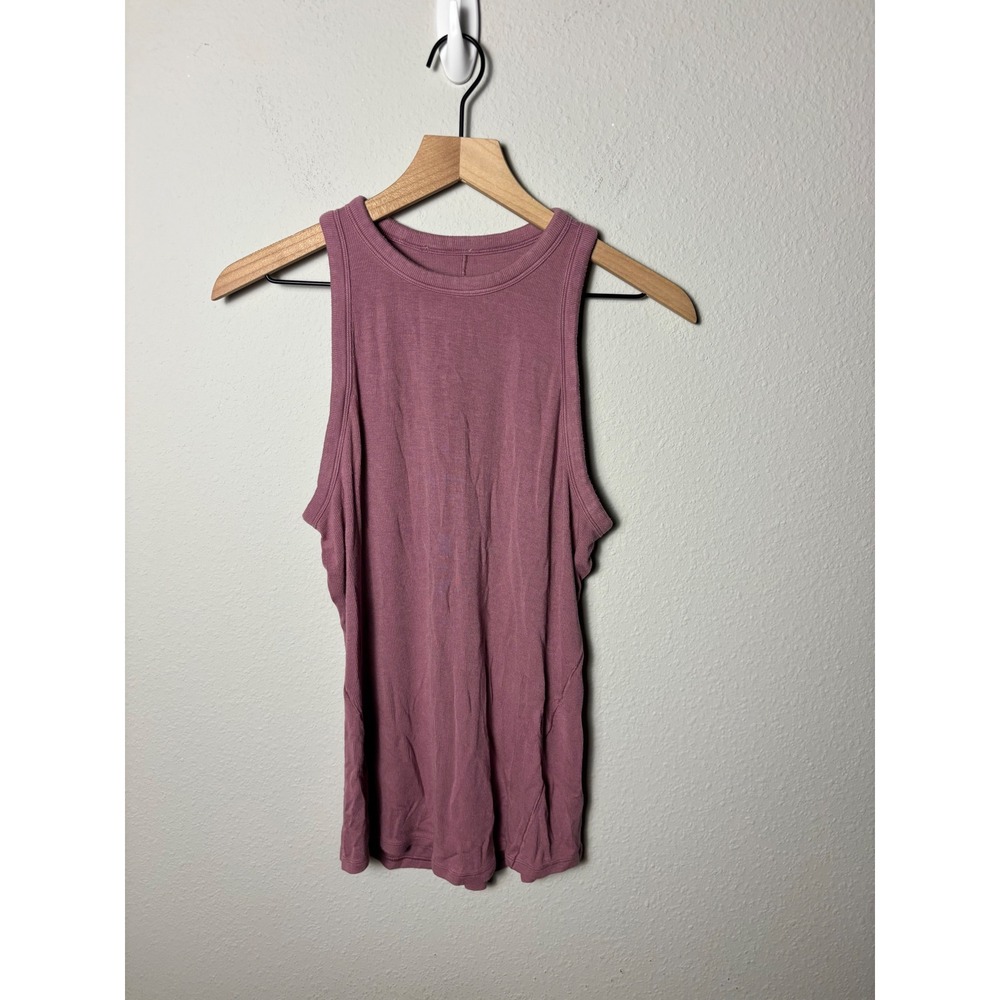 Lululemon Hold Tight Crewneck Tank Top Pink Orchid Ribbed Sleeveless Size 14